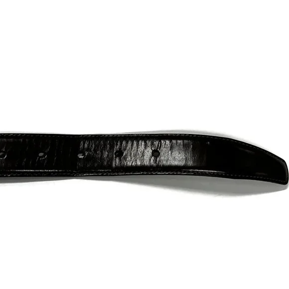 Brooks Brothers ItalianLeather Belt Dark Brown Cognac Brass Buckle Mens 42